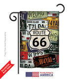 Route 66 Plates - Historic Americana Vertical Impressions Decorative Flags HG137161 Printed In USA