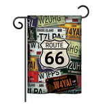 Route 66 Plates - Historic Americana Vertical Impressions Decorative Flags HG137161 Printed In USA