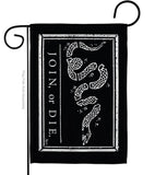 Black Join Or Die - Historic Americana Vertical Impressions Decorative Flags HG140725 Made In USA