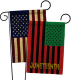 Juneteenth American - Historic Americana Vertical Impressions Decorative Flags HG140727 Made In USA