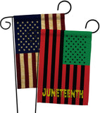 Juneteenth American - Historic Americana Vertical Impressions Decorative Flags HG140727 Made In USA