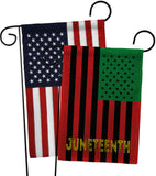 Juneteenth American - Historic Americana Vertical Impressions Decorative Flags HG140727 Made In USA