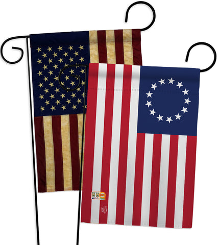 Betsy Ross Americana Historic Impressions Decorative Vertical Flags Pack