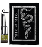 Black Join Or Die - Historic Americana Vertical Impressions Decorative Flags HG140725 Made In USA