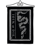 Black Join Or Die - Historic Americana Vertical Impressions Decorative Flags HG140725 Made In USA