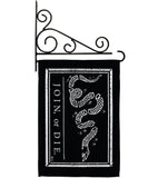 Black Join Or Die - Historic Americana Vertical Impressions Decorative Flags HG140725 Made In USA