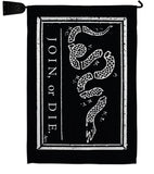 Black Join Or Die - Historic Americana Vertical Impressions Decorative Flags HG140725 Made In USA