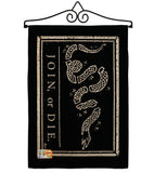 Black Join Or Die - Historic Americana Vertical Impressions Decorative Flags HG140725 Made In USA