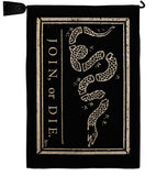 Black Join Or Die - Historic Americana Vertical Impressions Decorative Flags HG140725 Made In USA