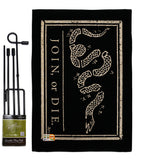 Black Join Or Die - Historic Americana Vertical Impressions Decorative Flags HG140725 Made In USA