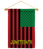 Juneteenth American - Historic Americana Vertical Impressions Decorative Flags HG140727 Made In USA