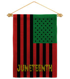 Juneteenth American - Historic Americana Vertical Impressions Decorative Flags HG140727 Made In USA