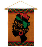 Kwanzaa Wishes - Kwanzaa Winter Vertical Impressions Decorative Flags HG130427 Made In USA