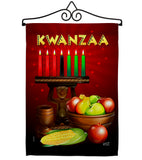 Greeting Kwanzaa - Kwanzaa Winter Vertical Impressions Decorative Flags HG137338 Made In USA