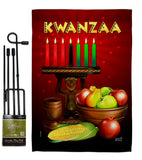 Greeting Kwanzaa - Kwanzaa Winter Vertical Impressions Decorative Flags HG137338 Made In USA