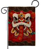 Happy Lion Dance - New Year Spring Vertical Impressions Decorative Flags HG120009 Made In USA