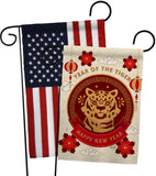 Happy Tiger Year - New Year Spring Vertical Impressions Decorative Flags HG130318 Made In USA