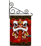 Happy Lion Dance - New Year Spring Vertical Impressions Decorative Flags HG120009 Made In USA