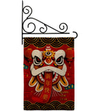 Happy Lion Dance - New Year Spring Vertical Impressions Decorative Flags HG120009 Made In USA