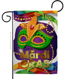 Mardi Gras Mask - Mardi Gras Spring Vertical Impressions Decorative Flags HG118011 Made In USA