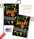 Time To Mardi Gras - Mardi Gras Spring Vertical Impressions Decorative Flags HG118012 Made In USA