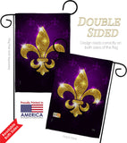 Glowing Fleur de lis - Mardi Gras Spring Vertical Impressions Decorative Flags HG118016 Made In USA