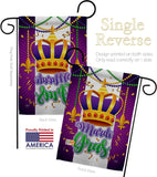 Mardi Gras Crown - Mardi Gras Spring Vertical Impressions Decorative Flags HG120074 Made In USA