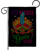 Mardi Gras Yall - Mardi Gras Spring Vertical Impressions Decorative Flags HG120302 Made In USA