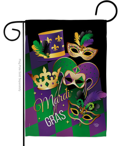 Mardi Gras - Mardi Gras Spring Vertical Impressions Decorative Flags HG192056 Made In USA