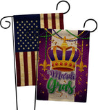 Mardi Gras Crown - Mardi Gras Spring Vertical Impressions Decorative Flags HG120074 Made In USA