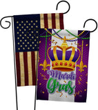 Mardi Gras Crown - Mardi Gras Spring Vertical Impressions Decorative Flags HG120074 Made In USA