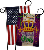 Mardi Gras Crown - Mardi Gras Spring Vertical Impressions Decorative Flags HG120074 Made In USA