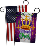 Mardi Gras Crown - Mardi Gras Spring Vertical Impressions Decorative Flags HG120074 Made In USA