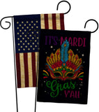 Mardi Gras Yall - Mardi Gras Spring Vertical Impressions Decorative Flags HG120302 Made In USA