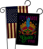 Mardi Gras Yall - Mardi Gras Spring Vertical Impressions Decorative Flags HG120302 Made In USA