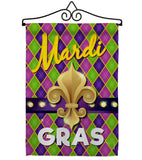 Mardi Gras Fleur De Lys - Mardi Gras Spring Vertical Impressions Decorative Flags HG118010 Made In USA