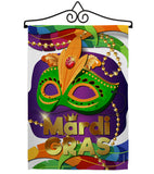 Mardi Gras Mask - Mardi Gras Spring Vertical Impressions Decorative Flags HG118011 Made In USA