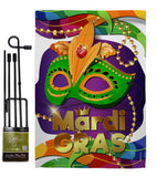 Mardi Gras Mask - Mardi Gras Spring Vertical Impressions Decorative Flags HG118011 Made In USA