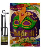 Mardi Gras Mask - Mardi Gras Spring Vertical Impressions Decorative Flags HG118011 Made In USA