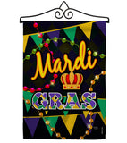 Time To Mardi Gras - Mardi Gras Spring Vertical Impressions Decorative Flags HG118012 Made In USA