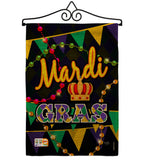 Time To Mardi Gras - Mardi Gras Spring Vertical Impressions Decorative Flags HG118012 Made In USA