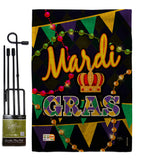 Time To Mardi Gras - Mardi Gras Spring Vertical Impressions Decorative Flags HG118012 Made In USA