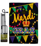 Time To Mardi Gras - Mardi Gras Spring Vertical Impressions Decorative Flags HG118012 Made In USA