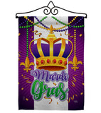 Mardi Gras Crown - Mardi Gras Spring Vertical Impressions Decorative Flags HG120074 Made In USA