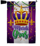 Mardi Gras Crown - Mardi Gras Spring Vertical Impressions Decorative Flags HG120074 Made In USA