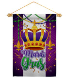 Mardi Gras Crown - Mardi Gras Spring Vertical Impressions Decorative Flags HG120074 Made In USA