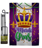 Mardi Gras Crown - Mardi Gras Spring Vertical Impressions Decorative Flags HG120074 Made In USA