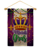 Mardi Gras Crown - Mardi Gras Spring Vertical Impressions Decorative Flags HG120074 Made In USA