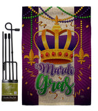 Mardi Gras Crown - Mardi Gras Spring Vertical Impressions Decorative Flags HG120074 Made In USA