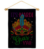 Mardi Gras Yall - Mardi Gras Spring Vertical Impressions Decorative Flags HG120302 Made In USA